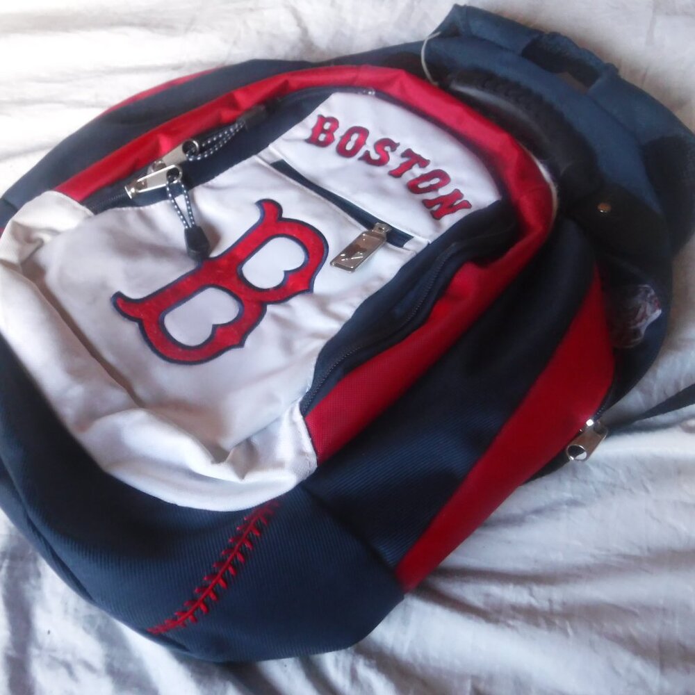 Boston Red Socks Red White And Blue Baseball Back Pack Geniune Merchandise